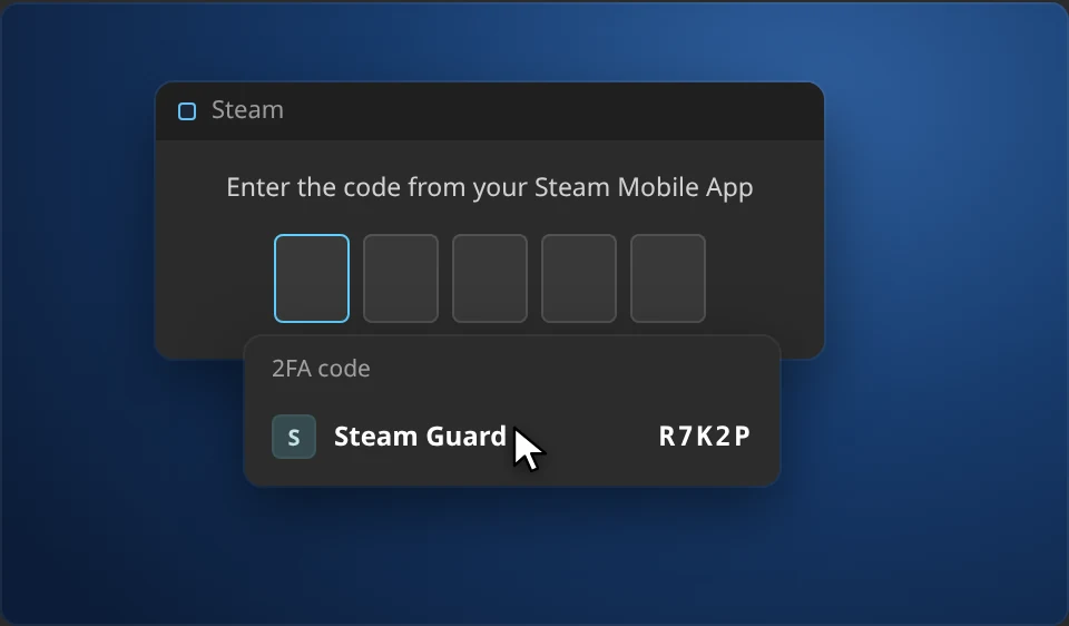 The 2FA code when it’s asked for
