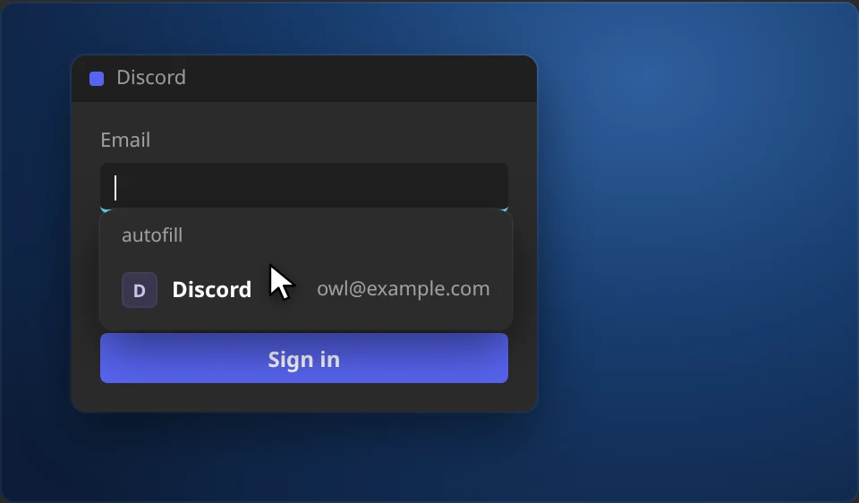 A suggestion at the login field