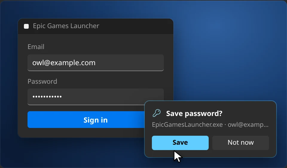 New passwords save themselves